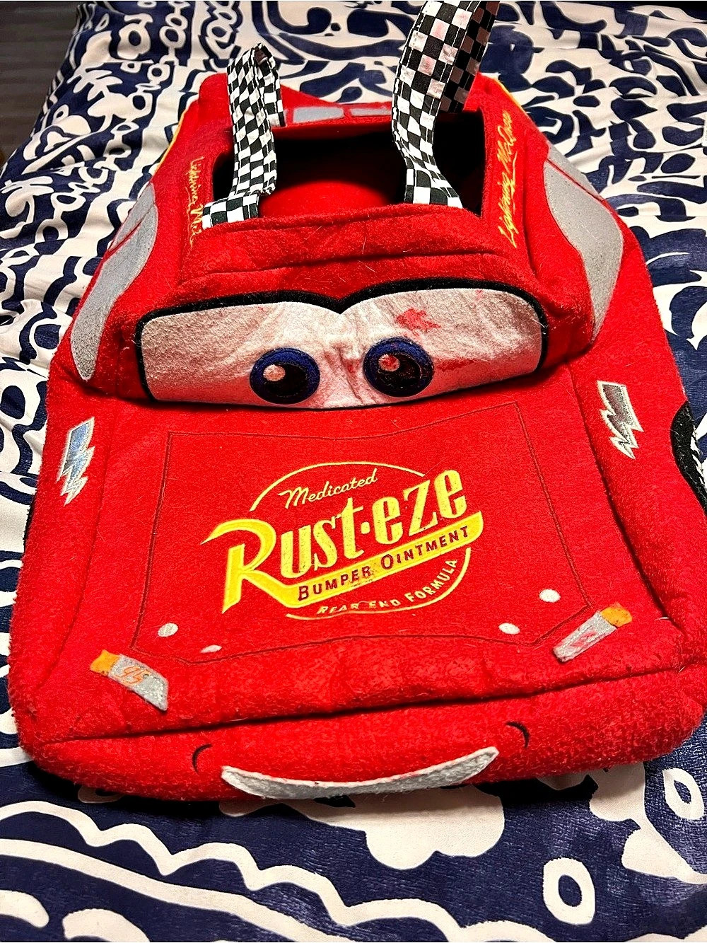 Pottery Barn Kids Lightning McQueen Cars costume Boys S/M Red NWT Halloween
